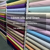 Tissu en Soie de Mûrier et Lin Brocart Tissé de 140 cm de Large (14 mm) pour Vêtements et Robes - Prix de Gros - Article en Stock Prêt à l'Expédition