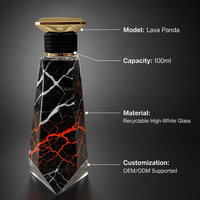Flacon de parfum cylindrique en verre haut de gamme personnalisé avec motif marbré, finition mate, impression sérigraphique, vaporisateur
