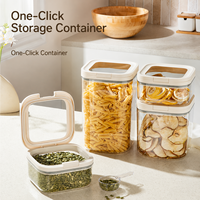 Ensemble de bocaux de rangement carrés en plastique ANYA 2026 avec logo personnalisé, couvercle transparent, hermétiques et empilables, pour la farine et autres aliments de cuisine
