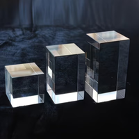Cube et carré en cristal gravés au laser, durables et personnalisés, pour l'artisanat et la présentation de bijoux