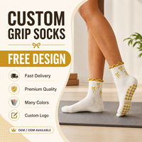 Chaussettes de yoga pour jeunes avec logo personnalisé, respirantes, antidérapantes, pour le sport, le Pilates, la gym, marque privée