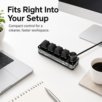 Teclado Programable Inalámbrico SIKAI de 4 Teclas y 1 Perilla, Controlador de Atajos con Retroiluminación RGB BT 2.4G para Control de Volumen, Edición y Productividad