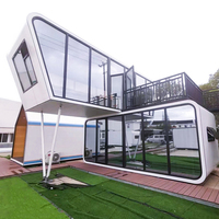Capsule portable extérieure préfabriquée, petite maison, villa, maisons avec 3 chambres pour le paysage