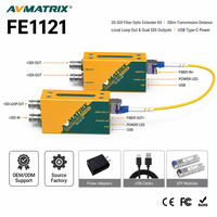 AVMATRIX FE1121 3G-SDI Glasfaser-Extender-Kit 20km Singlemode LC Sender Empfänger 1080p60 für Live-Event-Übertragungen