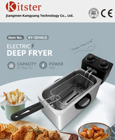 Penggorengan Listrik Mini 4 Liter Dengan Timer untuk Rumah 2000W Electrische Domestique Poulet Electrique Friteuse