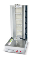 Machine à shawarma commerciale à 4 brûleurs en acier inoxydable, rôtissoire verticale pour les restaurants de kebab et de restauration rapide