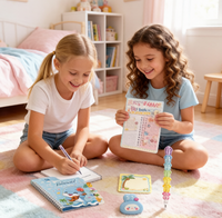 Kit de Journal Créatif DIY pour Enfants avec Autocollants, Timbres, Stylos, Carnet et Kit de Loisirs Créatifs pour Filles