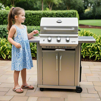 Barbecue à gaz propane portable haut de gamme à 3 brûleurs en acier thermolaqué moderne pour fêtes et événements en extérieur