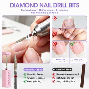 Electroplated Diamond Conical Nail <b>Drill</b> <b>Bit</b> Russian Manicure For Cuticle Dead Skin Posterior Edge Prep Manicure Salon Tools - Product Image 2