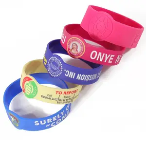Cheap Custom Shape Promotional Round Logo Watch Silicone Wristband Custom Silicone Bracelet Wristband