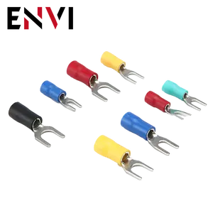 Plating Tin Insulated Spade Cable Lug Connector SV Series SVM2-4 Fork Crimp Connectors Insulated Terminal Cable