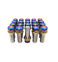 Vis de moyeu de roue automobile en titane GR5, filetage M12/M14 UNC, pas X28 X1.5/1.25mm, tête Torx, finition anodisée