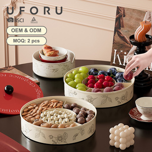 UFORU nampan makanan plastik partisi biskuit piring desain buah kacang kering - Product Image 1