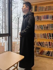 Thobe <span class=keywords><strong>Djellaba</strong></span> islamique modeste pour <span class=keywords><strong>homme</strong></span>, de haute qualité, en laine faite à la main, broderie sur le devant, épaisse, chaude, fermeture éclair cachée, capuche - Product Image 4