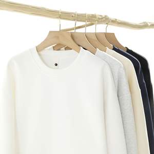 Sudadera de felpa francesa 360GSM con logotipo personalizado, 100% algodón, cuello redondo, ropa de calle lisa en blanco - Product Image 3