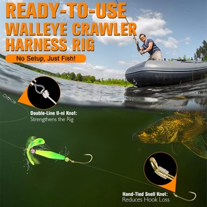 OEM 7 couleurs, montages de pêche à la truite, hameçons doubles, montages pré-montés pour la pêche aux leurres, pêche en eau douce et en eau salée - Product Image 5