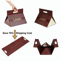 Caja de Regalo Triangular Plegable de Lujo Hecha a Mano con Materiales Reciclados, Impermeable, con Cierre Magnético y Asa