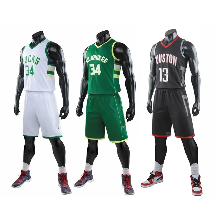 Set Jersey Basket Pria dan Seragam Basket, Pakaian Olahraga Murah 100% Poliester