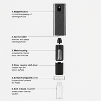 Nettoyant pour écran de téléphone portable, anti-traces, anti-empreintes digitales, écologique, 200 ml, 2 en 1, accessoire pulvérisateur, nettoyant portable
