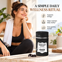 Gummies de Shilajit Pur de l'Himalaya 400mg avec plus de 85 Oligo-éléments, Soutien Énergétique, Complément Herbal, Vente Directe Usine, 60 Comprimés