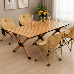 Ensemble de table et de chaises pliantes portables pour l'extérieur - Camping, pique-nique, voyage en voiture, repas de groupe, balcon, loisirs, usage domestique - Product Image 2