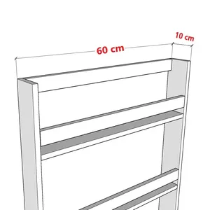 Asra Trend ÇR-01 Libreria da Parete per Bambini | 60x120x10 cm 100% MDFLAM Mensola per Libri a 4 Ripiani - Product Image 4