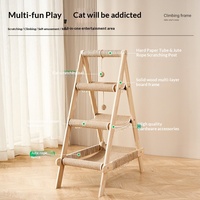 Structure d'escalade et maison pour chat en bois intégrée avec hamac et griffoir – Idéale pour plusieurs chats – Utilisation domestique – Cadeau de Noël