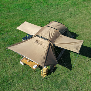 Tenda a tunnel a doppio strato per esterni quattro stagioni, in tessuto Oxford, spaziosa, per campeggio e pranzo, impermeabile e protezione solare, tenda 5-8-10 posti - Product Image 3