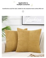 Coussin décoratif nordique en velours côtelé, pour canapé de salon, salle à manger, couleur unie moderne, housse de coussin patchwork haut de gamme, vente en gros