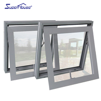 Ventana Abatible de Aluminio con Aislamiento Acústico y Térmico AS2047, Doble Vidrio Templado, Función de Toldo