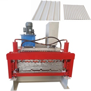 เครื่องขึ้นรูปลอนหลังคาอะลูมิเนียมเคลือบสังกะสีแบบสองชั้น ผู้ผลิตเครื่องขึ้นรูปลอนหลังคาแบบม้วน และเครื่องขึ้นรูปลอนกระเบื้องหลังคาแบบสองชั้น - Product Image 3