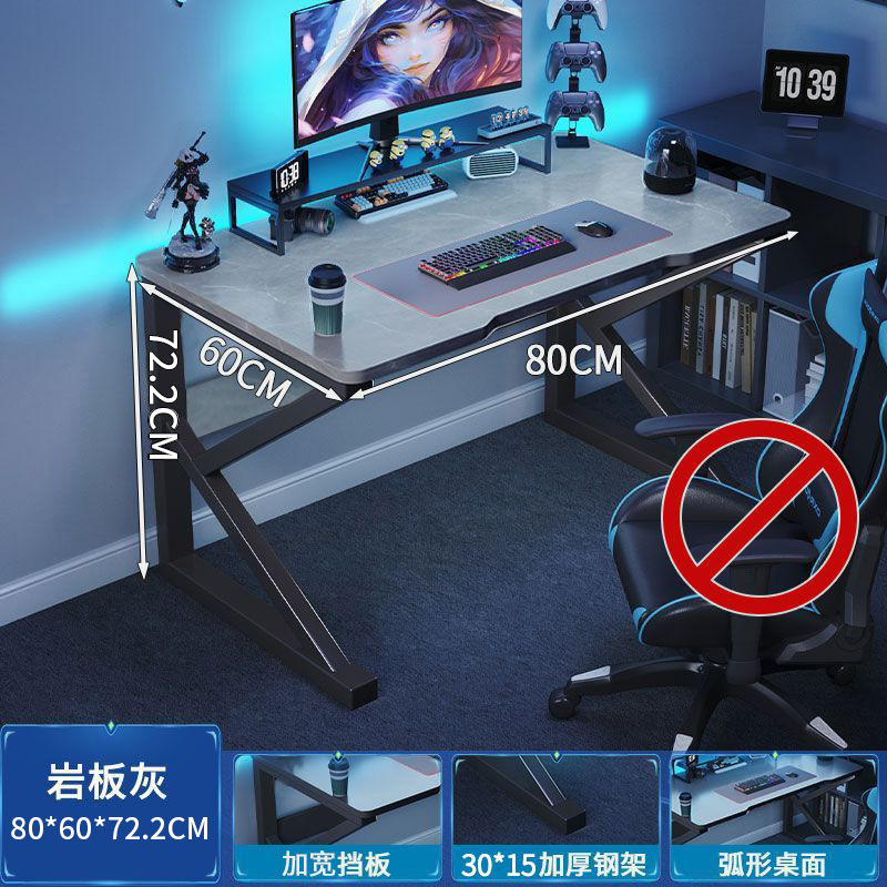 รุ่น Gaming ลายหินอ่อนสีเทา กรอบสีดำ 80x60