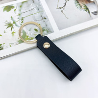 Porte-clés personnalisé en cuir PU tendance avec logo, breloque pour sac à main ou clé de voiture, dragonne de poignet