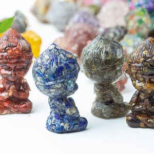 Artículos de decoración de escritorio con patrón de animales de resina de piedra triturada de cristal Natural al por mayor, mascota del Rey Mono - Product Image 2