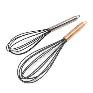 Fouets de <span class=keywords><strong>cuisine</strong></span> en <span class=keywords><strong>silicone</strong></span> et en acier inoxydable avec manche en or rose Idéal pour mélanger la farine d'œufs et le <span class=keywords><strong>fouet</strong></span> à lait - Product Image 6