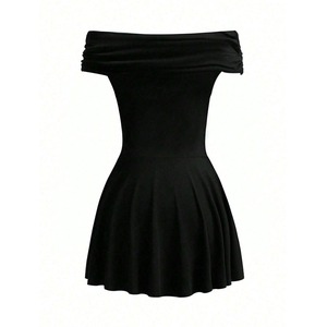 Nuova Gonna Corta Estiva 2026 da Donna con Scollo a Barca, Sexy, alla Moda, Casual, a Vita Alta - Product Image 2