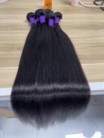 Usine de cheveux 10a 40 pouces cheveux péruviens vierges, paquet de cheveux humains péruviens, Extension de cheveux humains droits