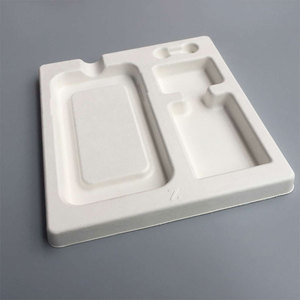 Atacado de New Environmentally Friendly Sugarcane Pulp Wet Pressed White Electronic Paper Holder com Reciclável Insert <span class=keywords><strong>Mold</strong></span> - Product Image 1