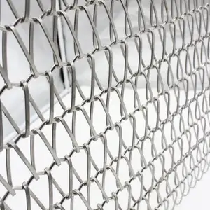 Kim loại lưới Rèm chuỗi xoắn ốc lưới Rèm cho trần lót trung tâm mua sắm bên ngoài bức tường trang trí dây lưới