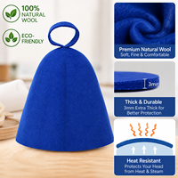 Chapeau de sauna en laine, couleurs et tailles personnalisées, vente en gros, commande minimum de cinquante pièces, adapté aux hôtels et aux spas