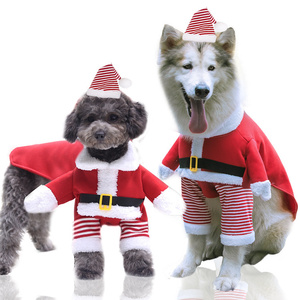 Nouvellement conçu polaire drôle deux pattes animal de compagnie costume de père Noël avec chapeau <span class=keywords><strong>gros</strong></span> <span class=keywords><strong>chien</strong></span> vêtements ensemble de Noël - Product Image 1