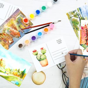 100 cartes postales aquarelles 4x6, papier <span class=keywords><strong>aquarelle</strong></span> 100% coton pur 140 lb/300 g/m², taille personnalisable, vierges, naturelles - Product Image 5