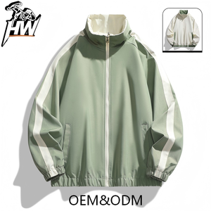Veste streetwear personnalisée pour homme, grande taille, style vintage, avec logo sur mesure, printemps, enduite, zippée, <span class=keywords><strong>patchwork</strong></span> - Product Image 4