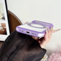 Coque de téléphone magnétique transparente 2-en-1 avec béquille invisible rotative à 360° et protection anti-chute pour iPhone 17 16 Pro Max – Vente en gros