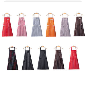 Tablier sans manches réglable en polyester et coton léger à rayures avec poches, durable pour la maison, la cuisine, les restaurants, la restauration rapide, les hôtels - Product Image 4