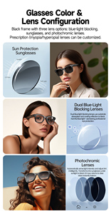 Nuevas Gafas Inteligentes de <span class=keywords><strong>Alta</strong></span> Tecnología con Bloqueo de <span class=keywords><strong>Luz</strong></span> Azul, Audio Direccional y Traducción por IA, Resolución 1080p, Color Azul - Product Image 5