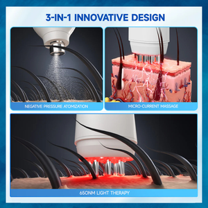 Appareil de massage capillaire <span class=keywords><strong>à</strong></span> double <span class=keywords><strong>action</strong></span> par pulvérisation, soin de la santé des cheveux, activité des follicules, peigne de massage du cuir chevelu - Product Image 3