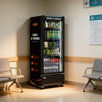 Réfrigérateur commercial Qingo de haute qualité à deux portes avec compresseur, distributeur automatique de boissons, capacité de 495 bouteilles