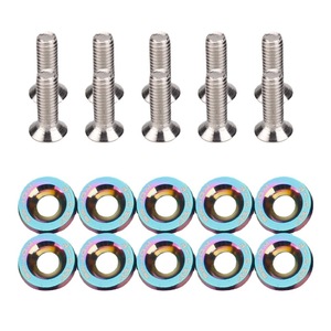 สกรูอะลูมิเนียมอัลลอยด์ JDM M6 สีรุ้งทอง สำหรับกรอบป้ายทะเบียน ความยาว 20 มม. - Product Image 3