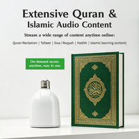 Lampu Speaker Al-Quran Portabel yang Dapat Dipasang di Dinding dengan Pengingat Sholat, Aplikasi Bluetooth, Pengatur Kecerahan, Rekaman Qari, Mudah Digunakan
